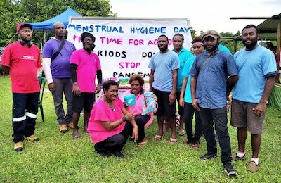 Live & Learn PNG staff at menstrual hygiene promotion activities