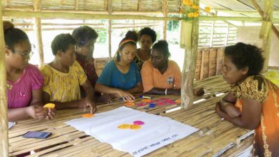 women working on a resilience activity