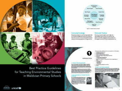 Cover page for the document 'Best Practice Guidelines for Teaching Environmental Studies in Maldivian Primary Schools'