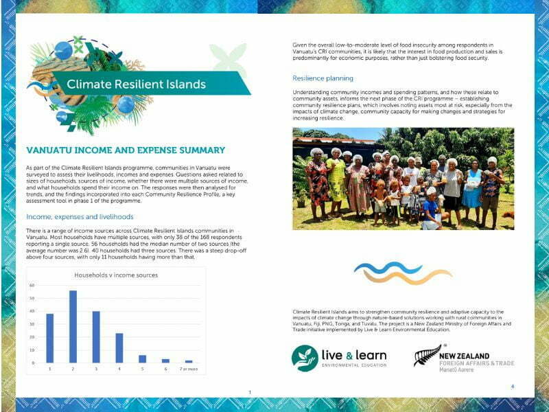 Image of the income and expense case study for Vanuatu