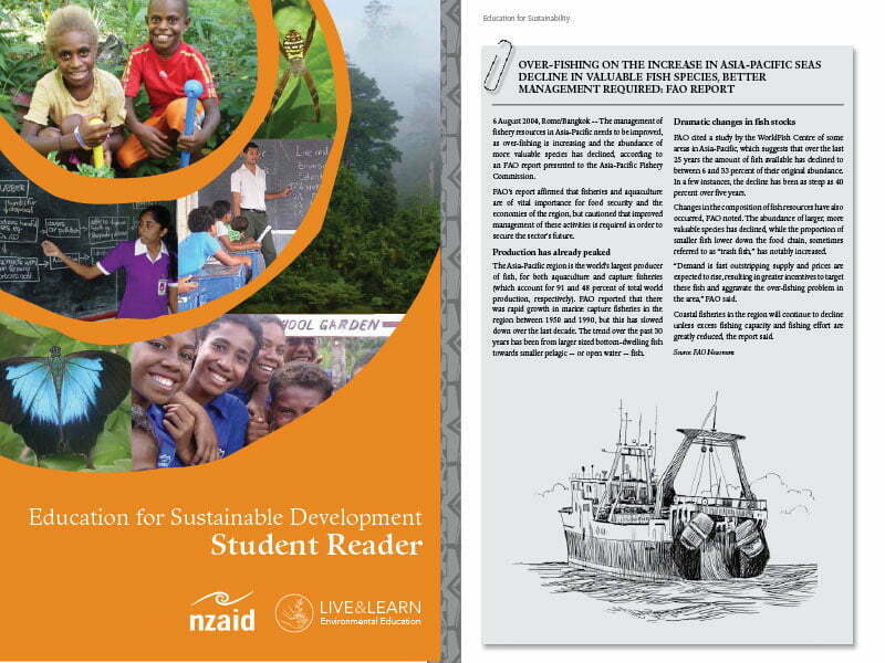 Cover page for the document 'Education for Sustainable Development - Student Reader'