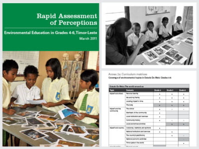 Cover page for the document 'RAP of Environmental Education in Grades 4-6, Timor-Leste'