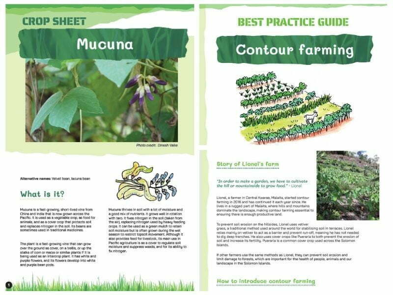 Examples of the crop sheets and best practice guides
