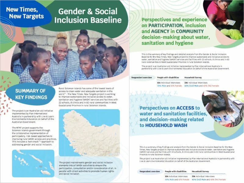 Cover and sample text from Gender and Social Inclusion summary report