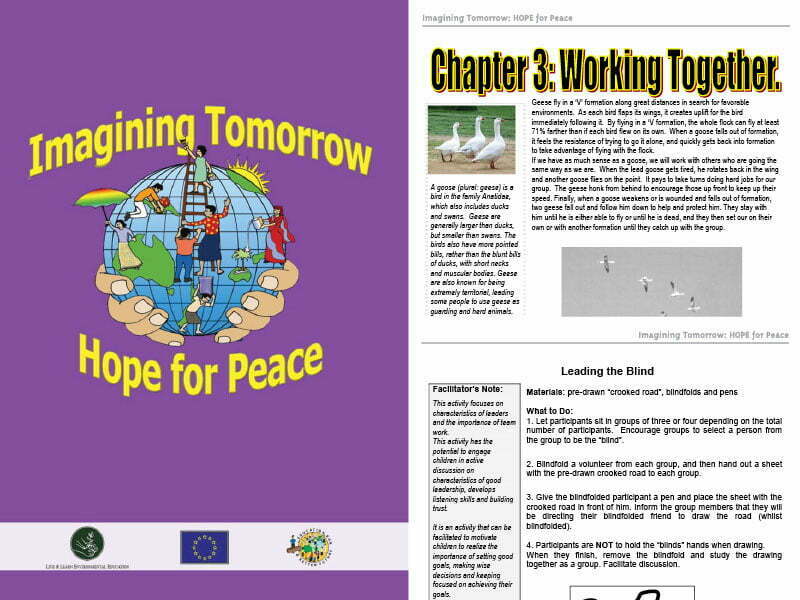 Cover page for the document 'Imagining Tomorrow - HOPE for Peace'