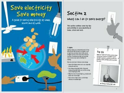 Cover page for the document 'Save Electricity, Save Money Handbook'