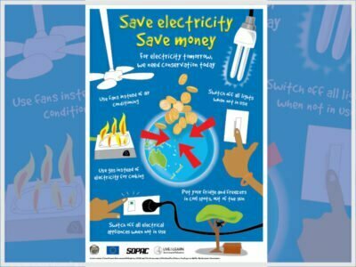 Cover page for the document 'Save Electricity, Save Money Poster'