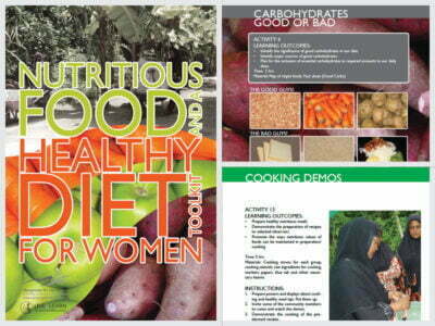 Cover page for the document 'Nutritious Food and Healthy Diet: A Toolkit for Women'