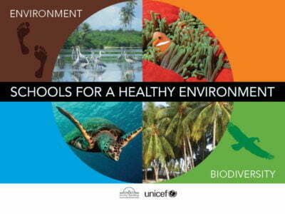 Cover page for the document 'Environment and Biodiversity Flip chart: Schools for a Healthy Environment'