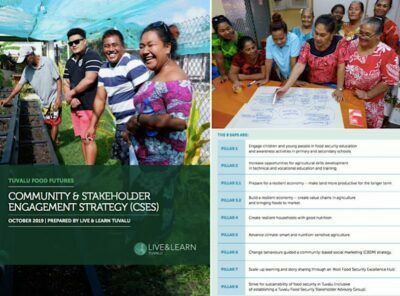 Cover and sample pages of Tuvalu Food Security Community Engagement Strategy