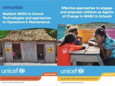 Covers of two resources for WASH in Schools produced with UNICEF