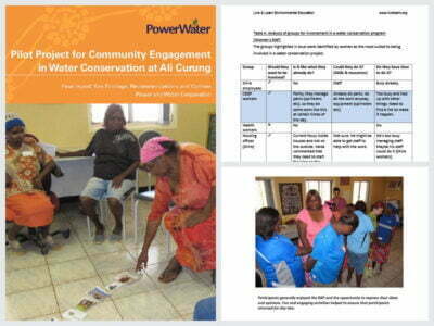 Cover page for the document 'Pilot Project for Community Engagement in Water Conservation at Ali Curung'