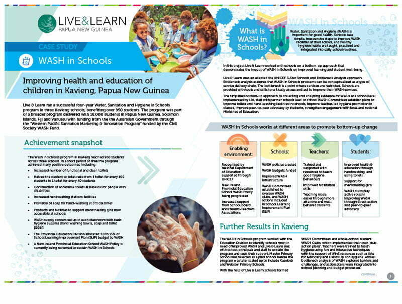 Page 1 WASH in Schools Papua New Guinea Case Study