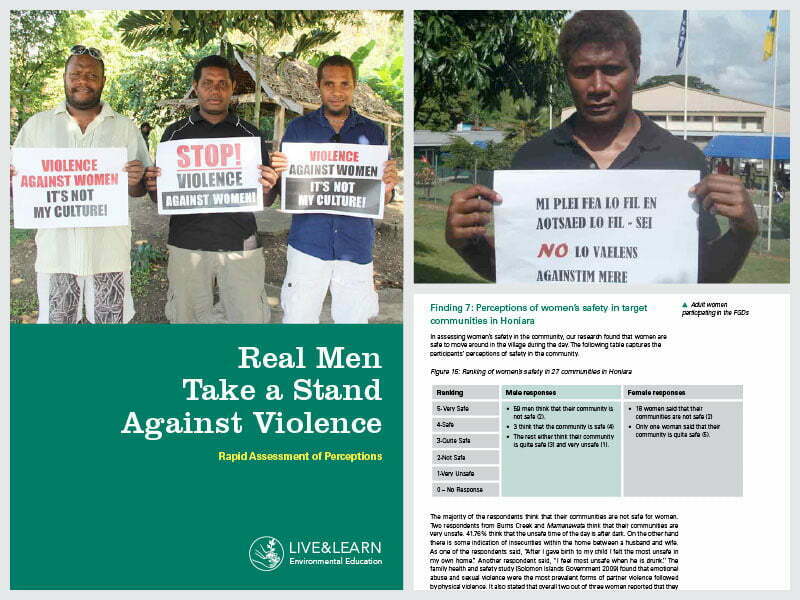 Cover page for the document 'Real Men Take a Stand Against Violence - Rapid Assessment of Perceptions'